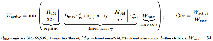 Achieved occupancy definition as a ratio of active to maximum warps