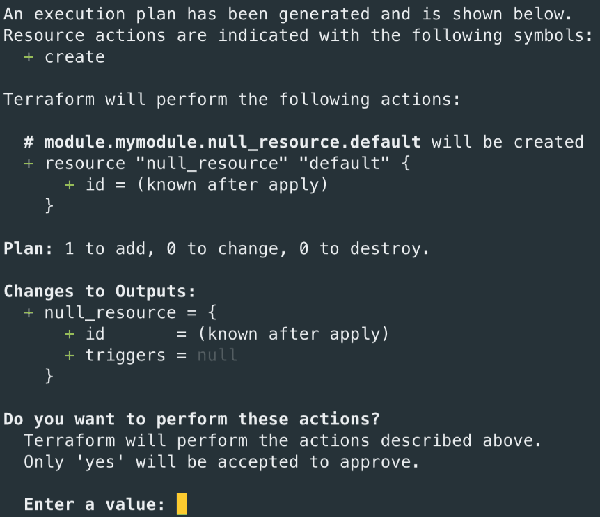 Terraform dry-run diffs