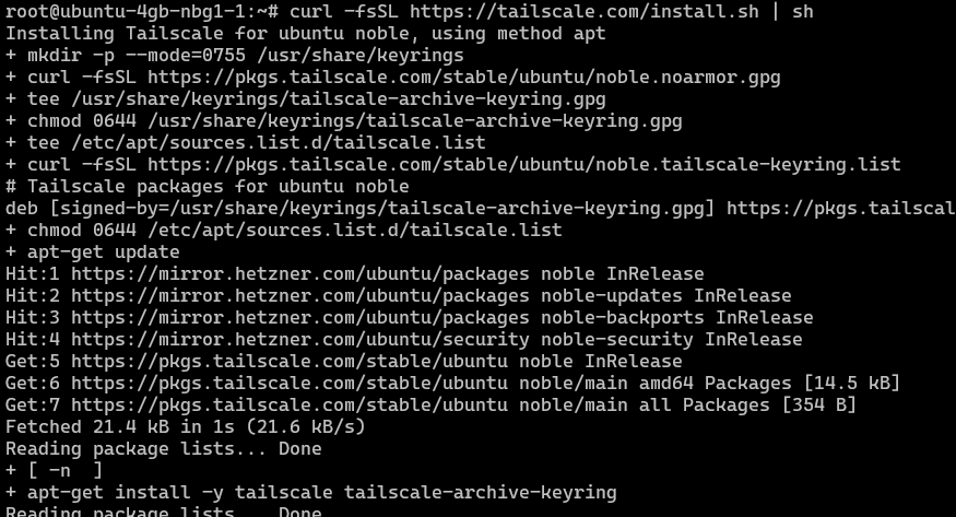 Tailscale installation