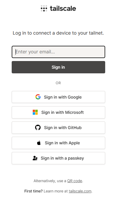 Tailscale login