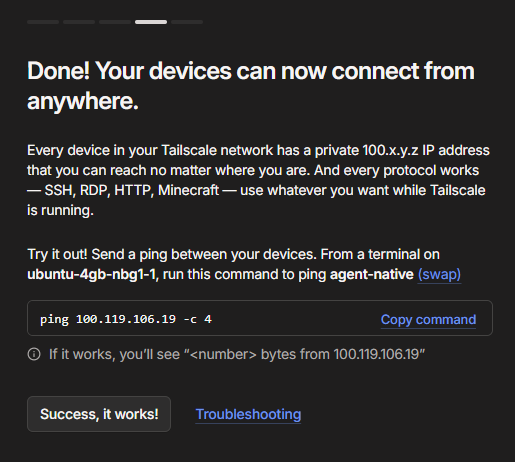 Tailscale ping device